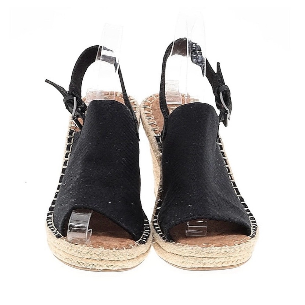 TOMS Black wedge Espadrille Sandals EUC
